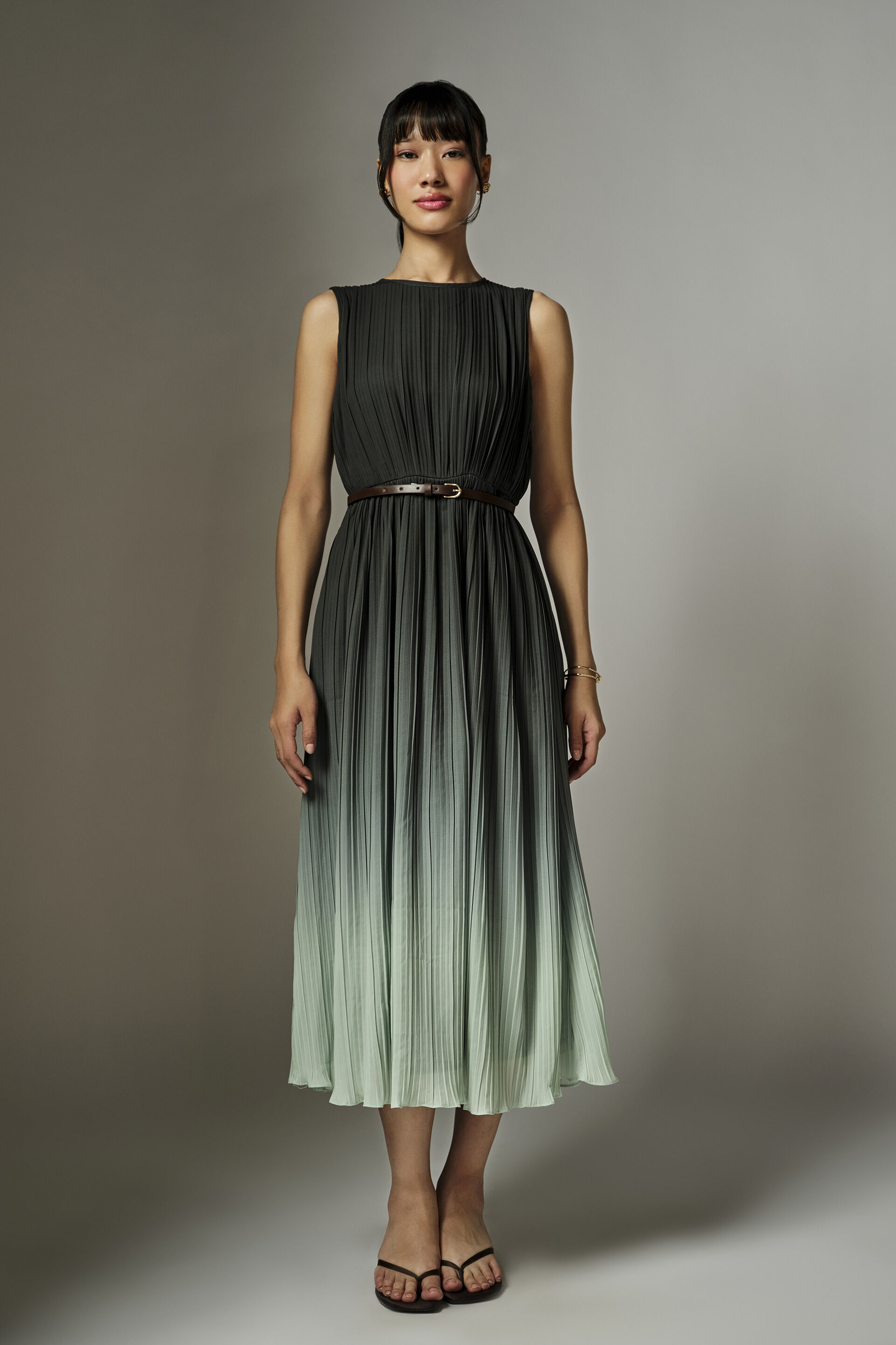 Clara Pleated Midi Dress